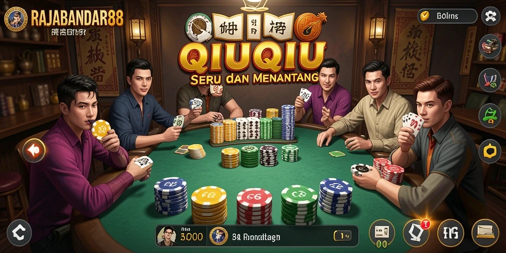 Tampilan gameplay QiuQiu yang seru di RAJABANDAR88.