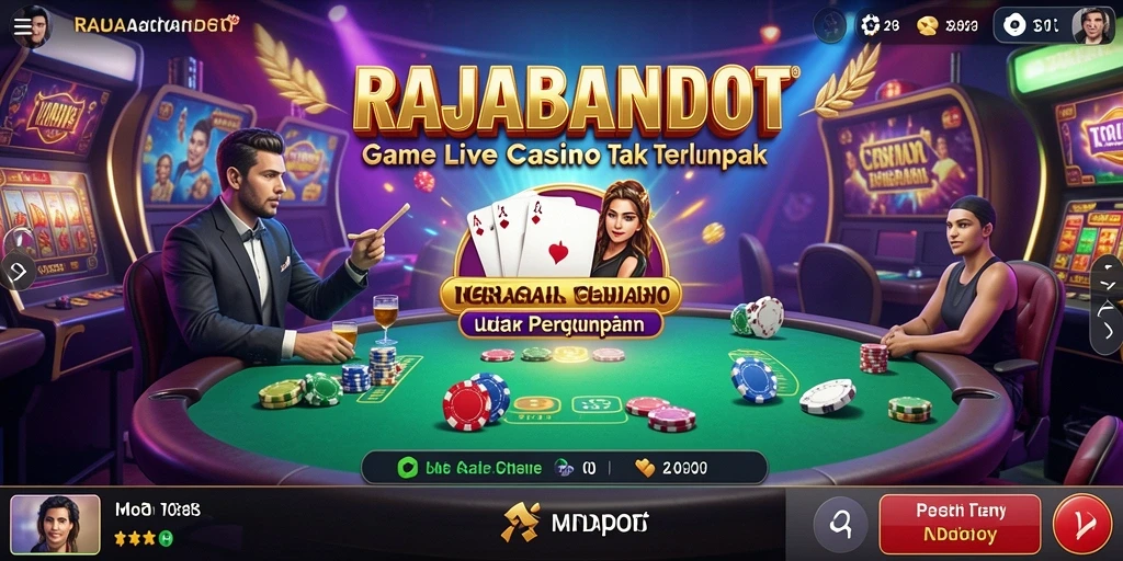 Tampilan gameplay <strong>RAJABANDOT</strong> yang mendebarkan dengan dealer langsung.