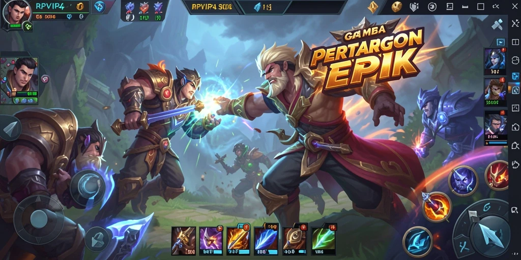 Tampilan gameplay RPVIP4 dengan pertarungan karakter yang intens.