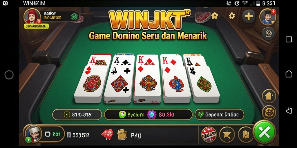 Screenshot gameplay domino WINJKT yang menegangkan dan seru.